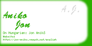 aniko jon business card